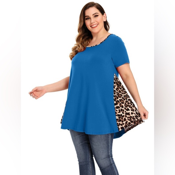 LARACE - Women’s Color Block Leopard Print Top - Picture 3 of 11